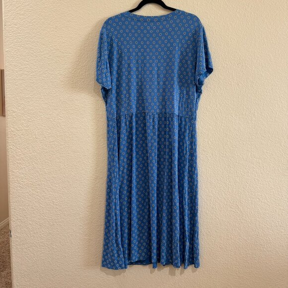 LL Bean Blue and White Floral Dress - Picture 5 of 5